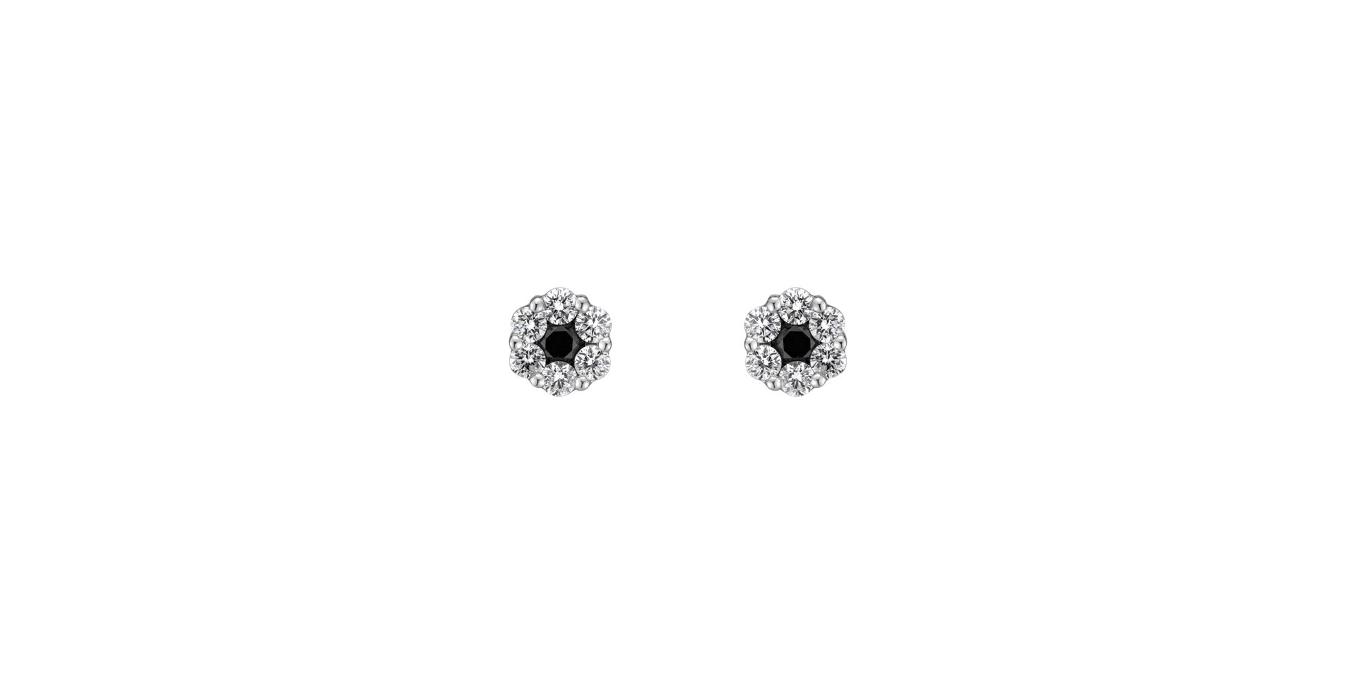 Earrings with black and white diamonds Night Touch