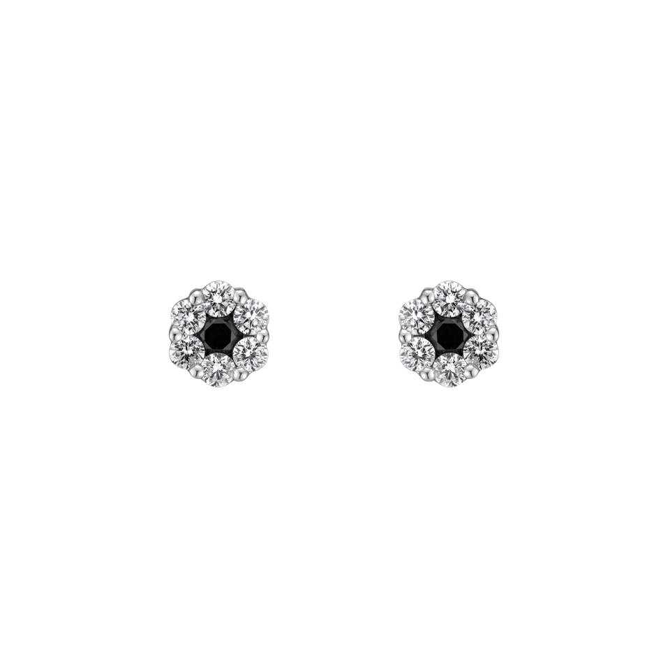 Earrings with black and white diamonds Night Touch