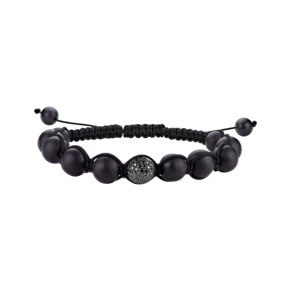 Bracelet with Onyx and black diamonds Galaxy Ribbon