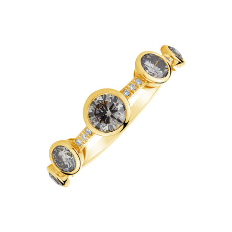 Ring with brown and white diamonds Galaxy of Passion