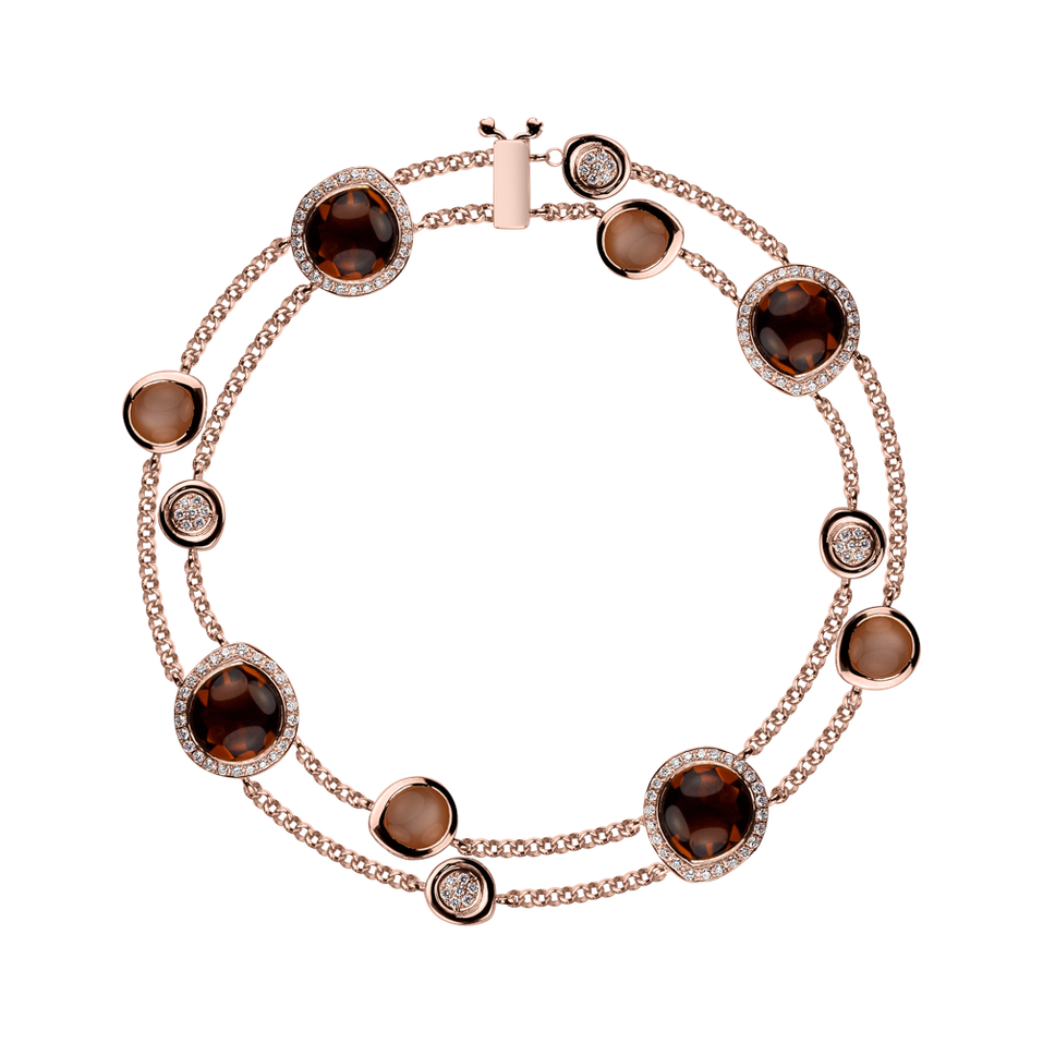 Bracelet with diamonds , Citrine and Moonstone Rainbow Countess