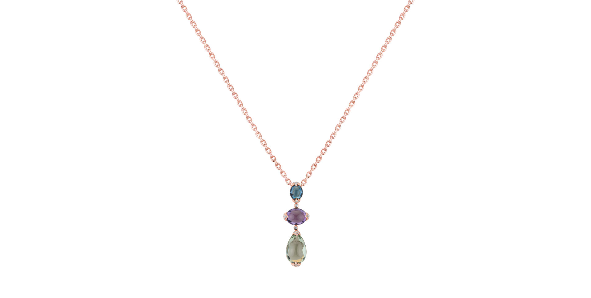 Diamond pendant with necklace and gemstones Heaven Beauty