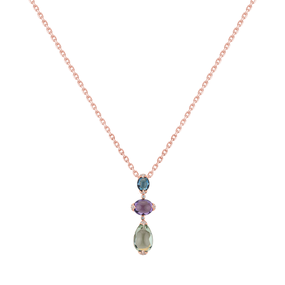 Diamond pendant with necklace and gemstones Heaven Beauty