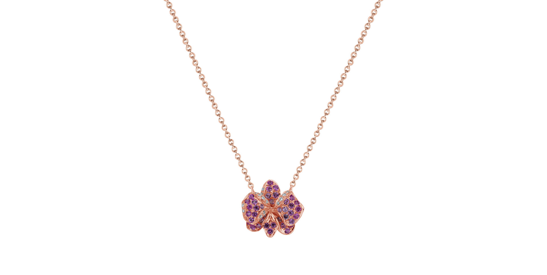 Diamond necklace with Sapphire Violet Fragrant