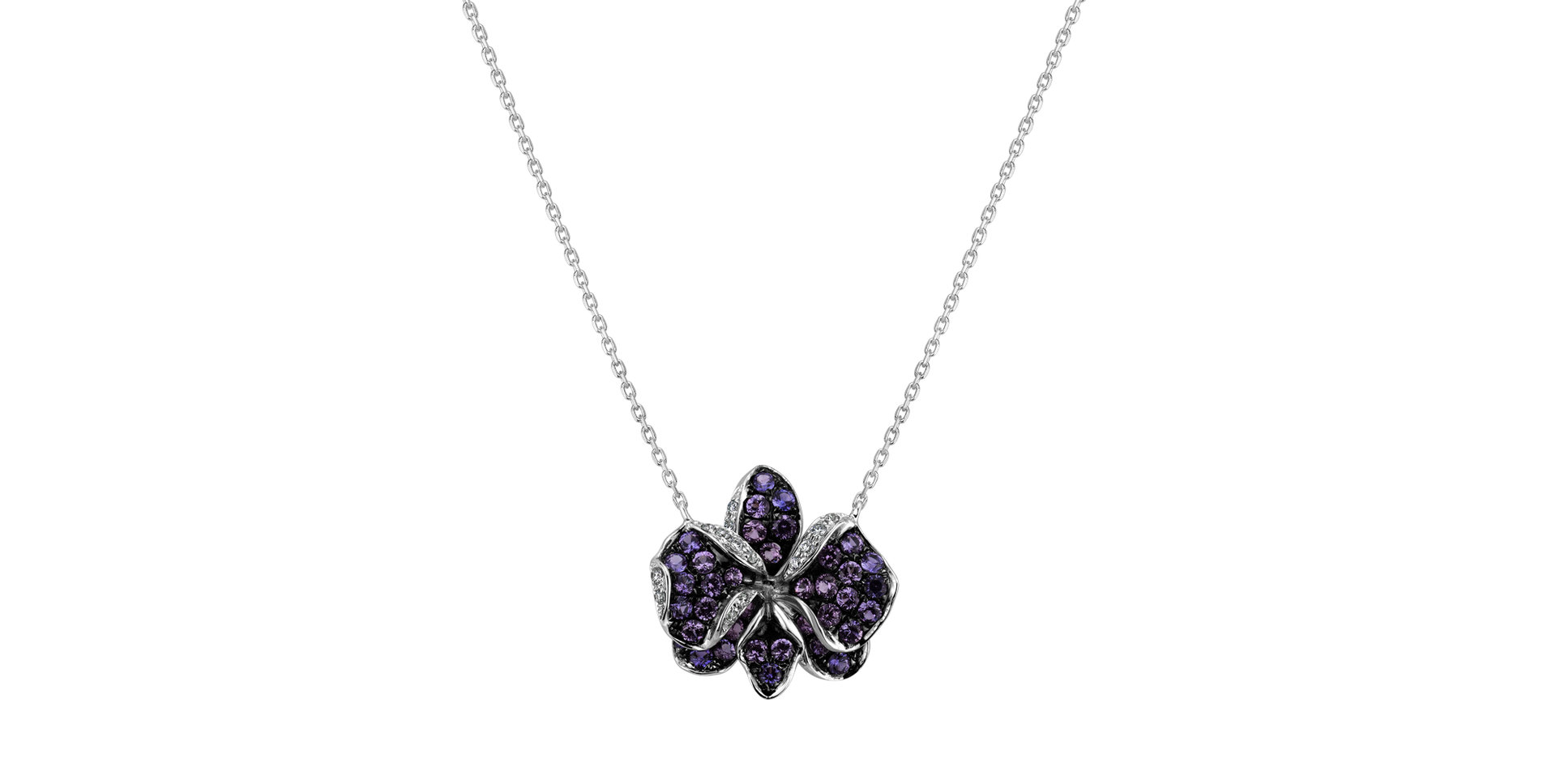 Diamond necklace with Sapphire Violet Fragrant