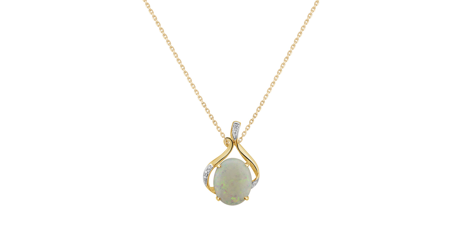 Diamond pendant with Opal Charming Impression