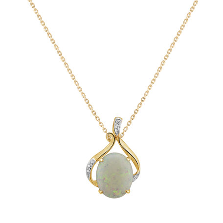 Diamond pendant with Opal Charming Impression