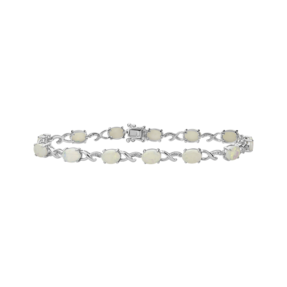 Diamond bracelet with Opal Timeless Elegance