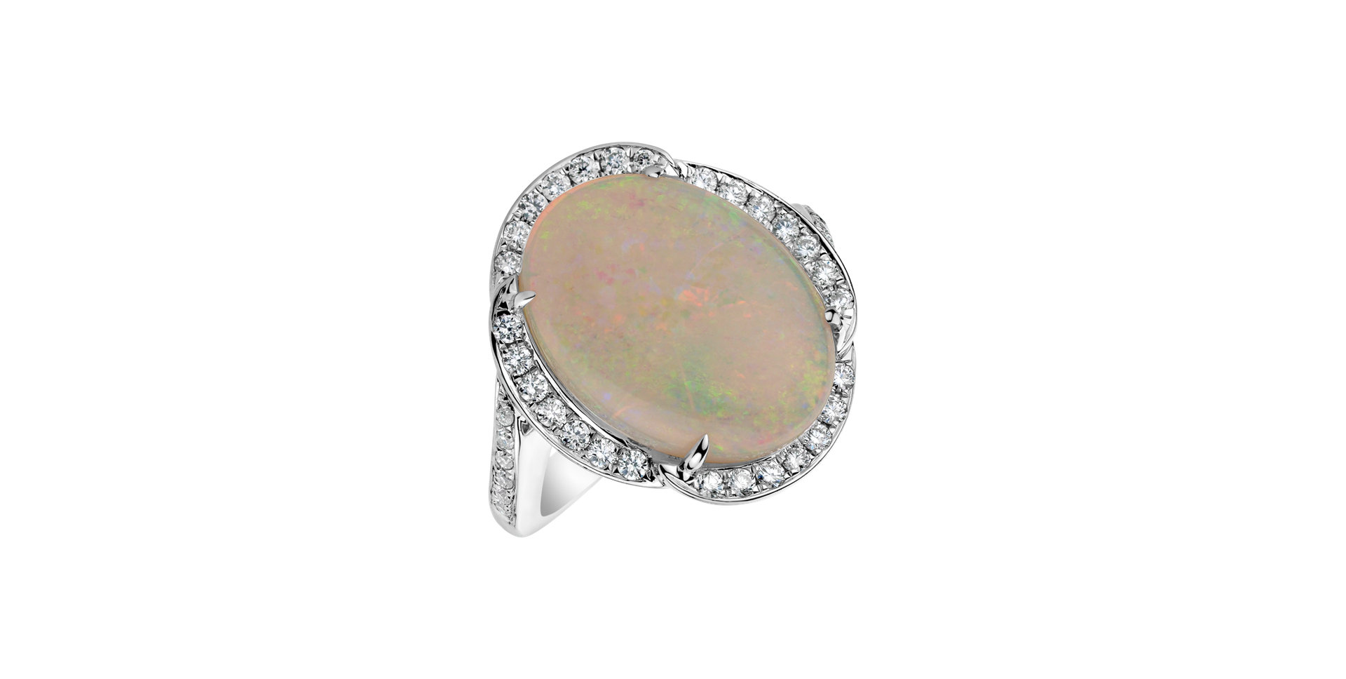 Diamond ring with Opal Déterminé