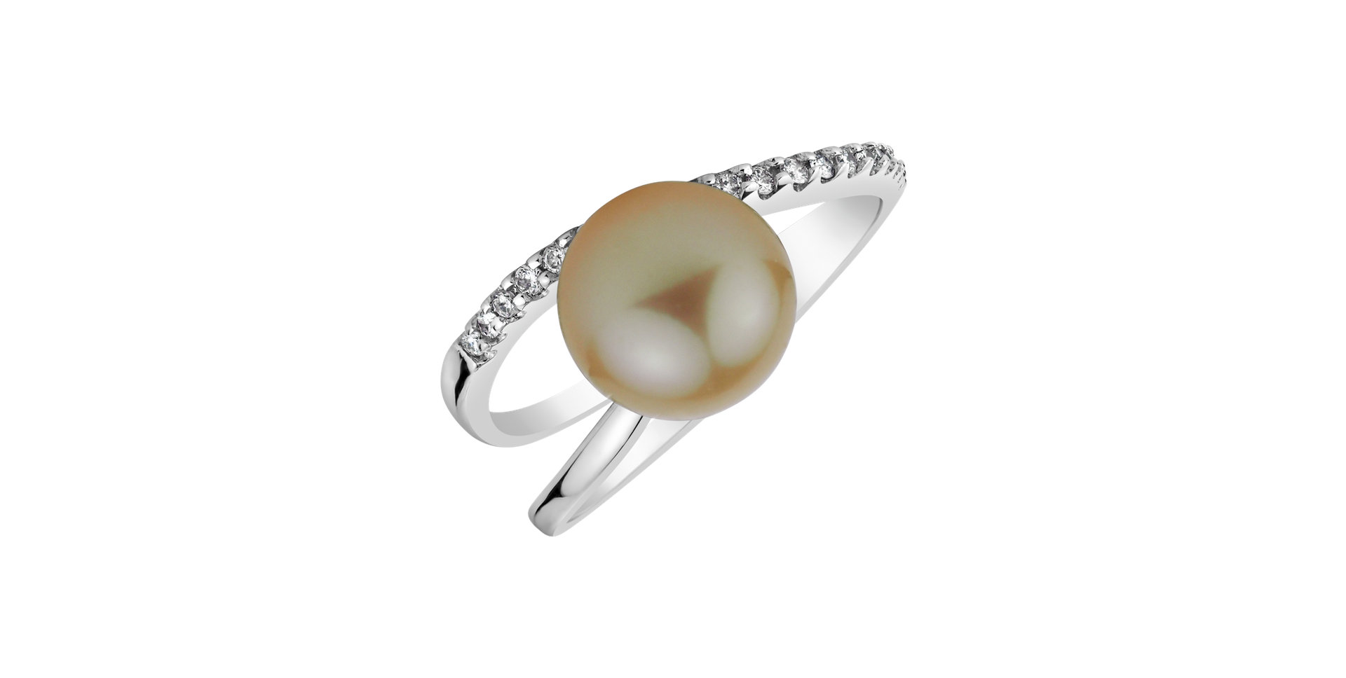 Diamond ring with Pearl Burning Lake