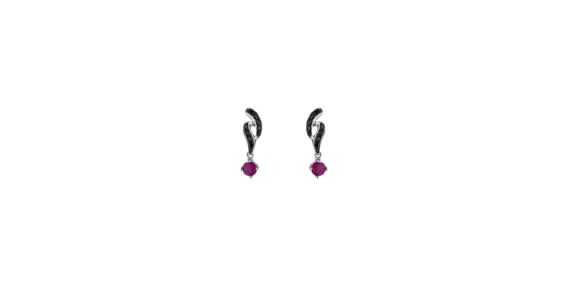 Earrings with Ruby and black diamonds Athiel