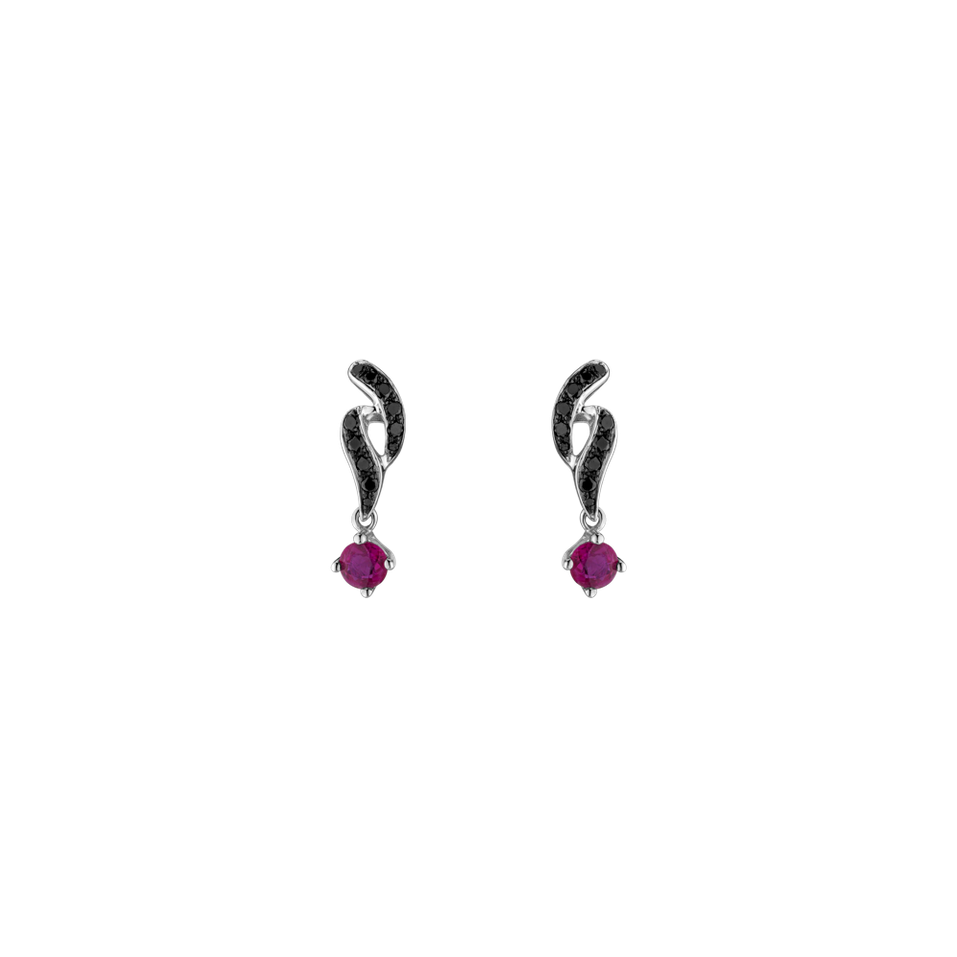 Earrings with Ruby and black diamonds Athiel
