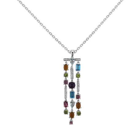 Diamond pendant with gemstones Lavani