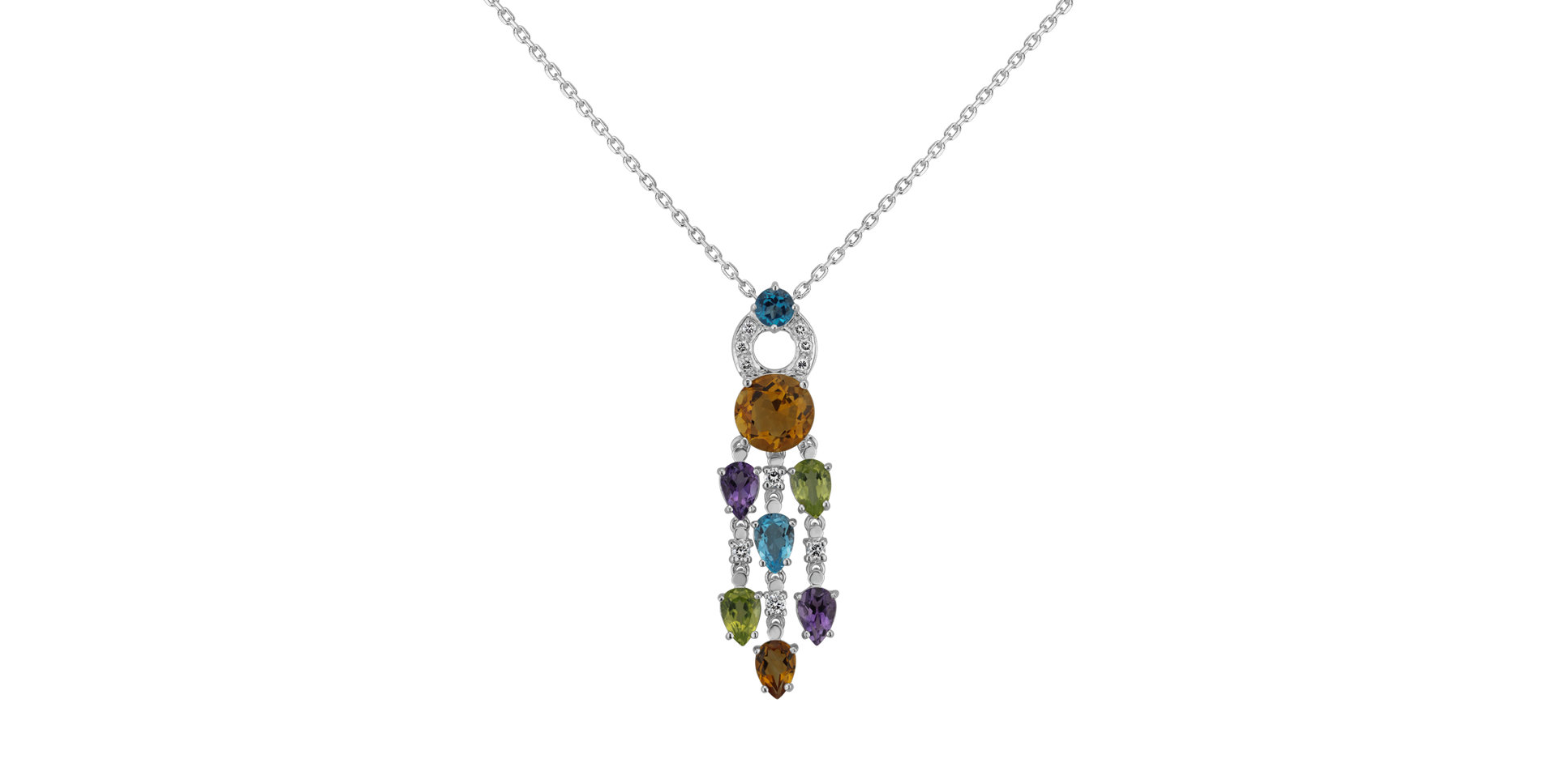 Diamond pendant with gemstones Multicolour Passion