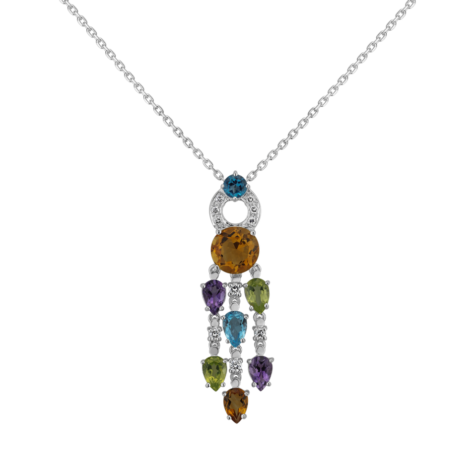 Diamond pendant with gemstones Multicolour Passion