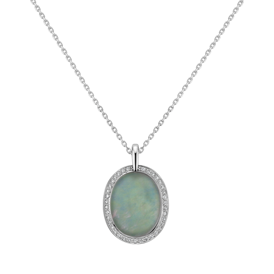 Diamond pendant with Mother of Pearl Elegant Glimmer
