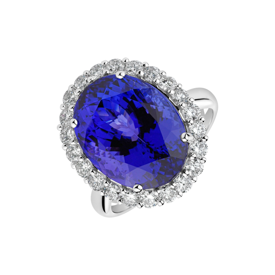 Diamond ring with Tanzanite Ascending