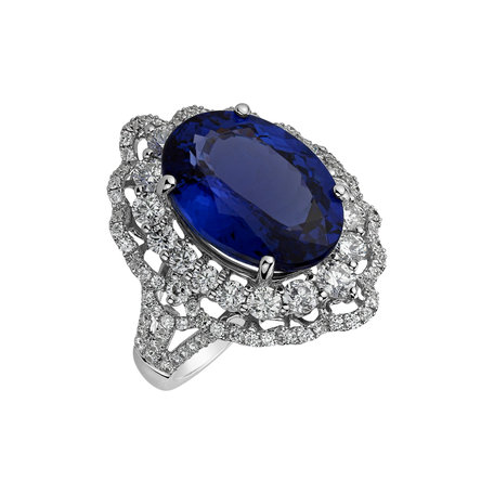 Diamond ring with Tanzanite Madam Elegance