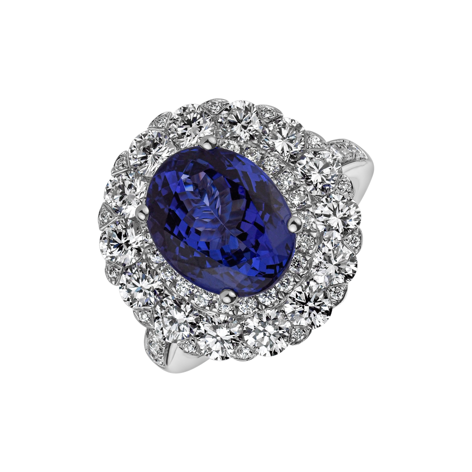 Diamond ring with Tanzanite Renaissance Signature