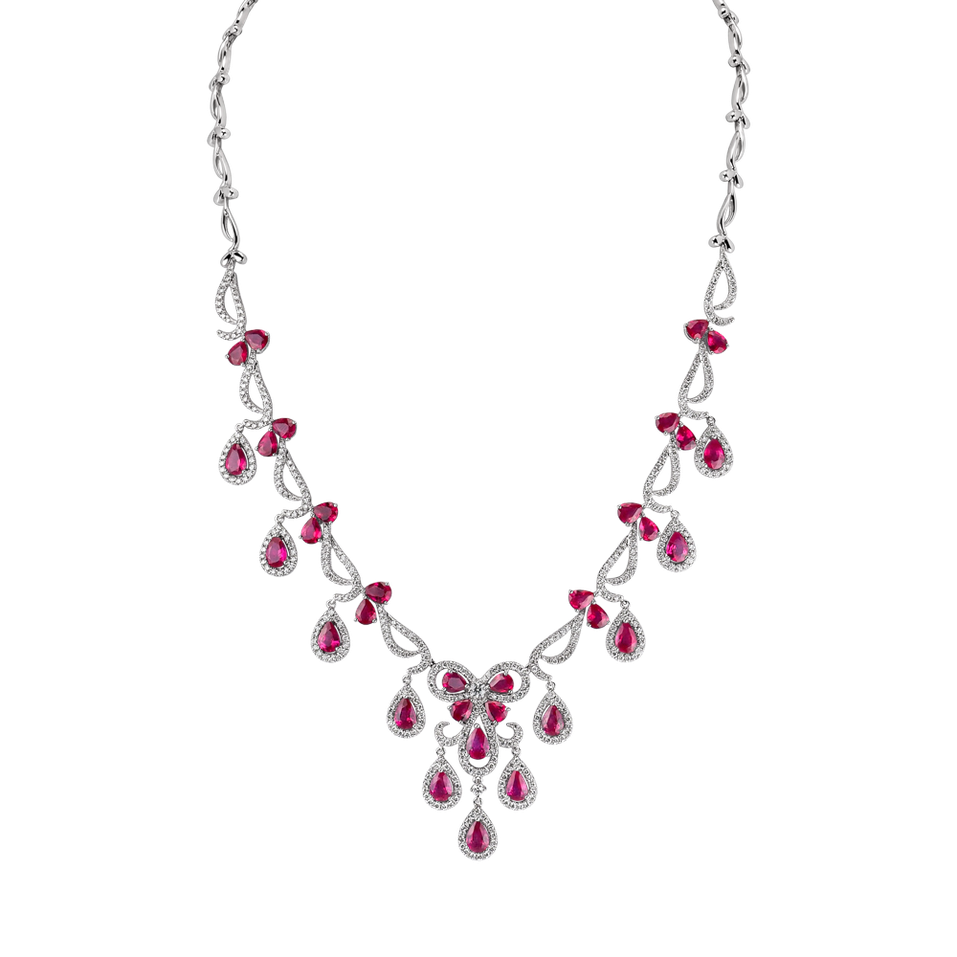 Diamond necklace with Ruby Renaissance Poem