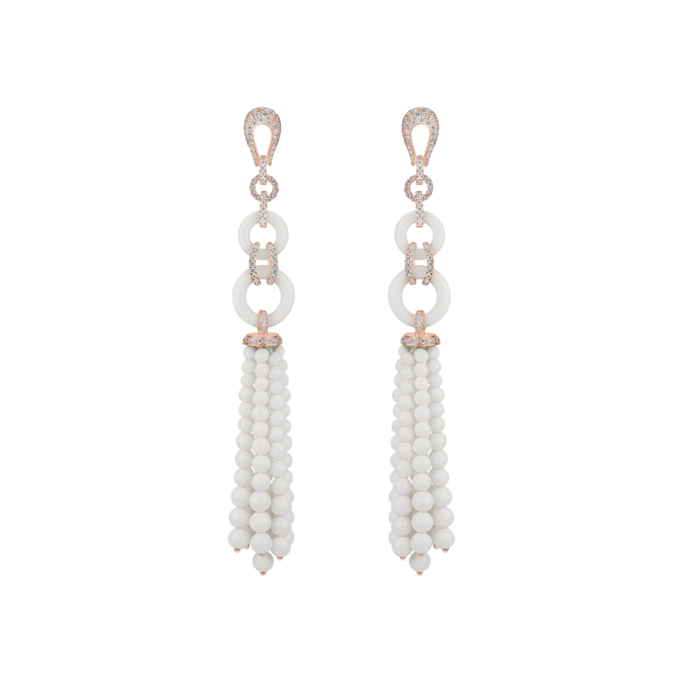 Diamond earrings and Agate Moon Waterfall