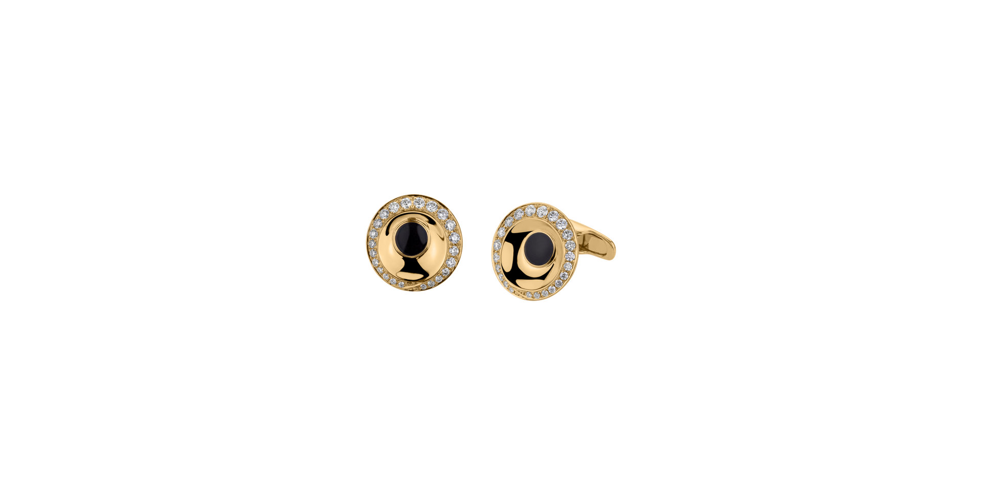 Diamond cufflinks with Enamel Dragon Eyes