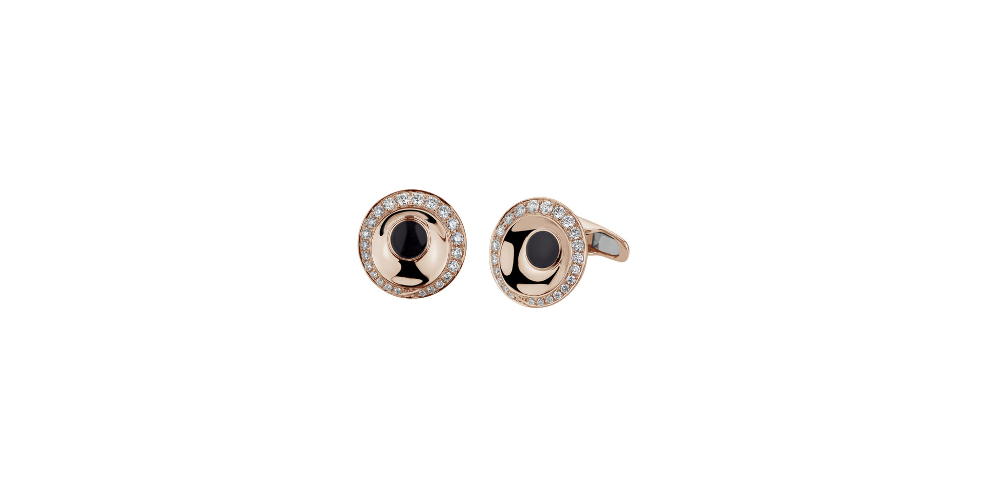Diamond cufflinks with Enamel Dragon Eyes