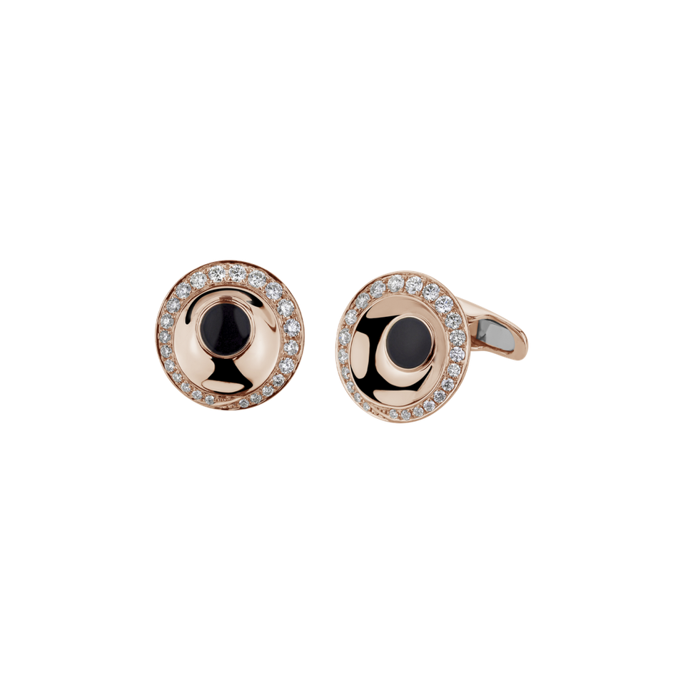 Diamond cufflinks with Enamel Dragon Eyes