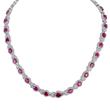 Diamond necklace with Ruby Renaissance Miracle