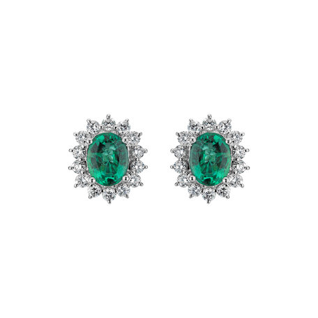 Diamond earrings with Emerald Paradise Passion