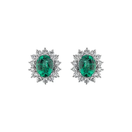 Diamond earrings with Emerald Paradise Passion