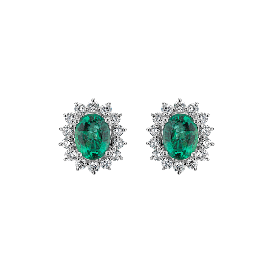 Diamond earrings with Emerald Paradise Passion