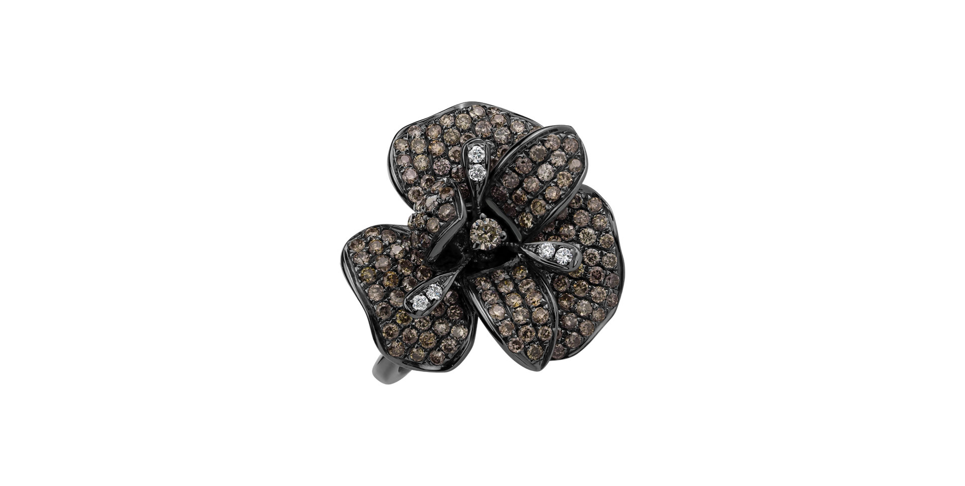 Ring with brown diamonds Diabolical Orchid
