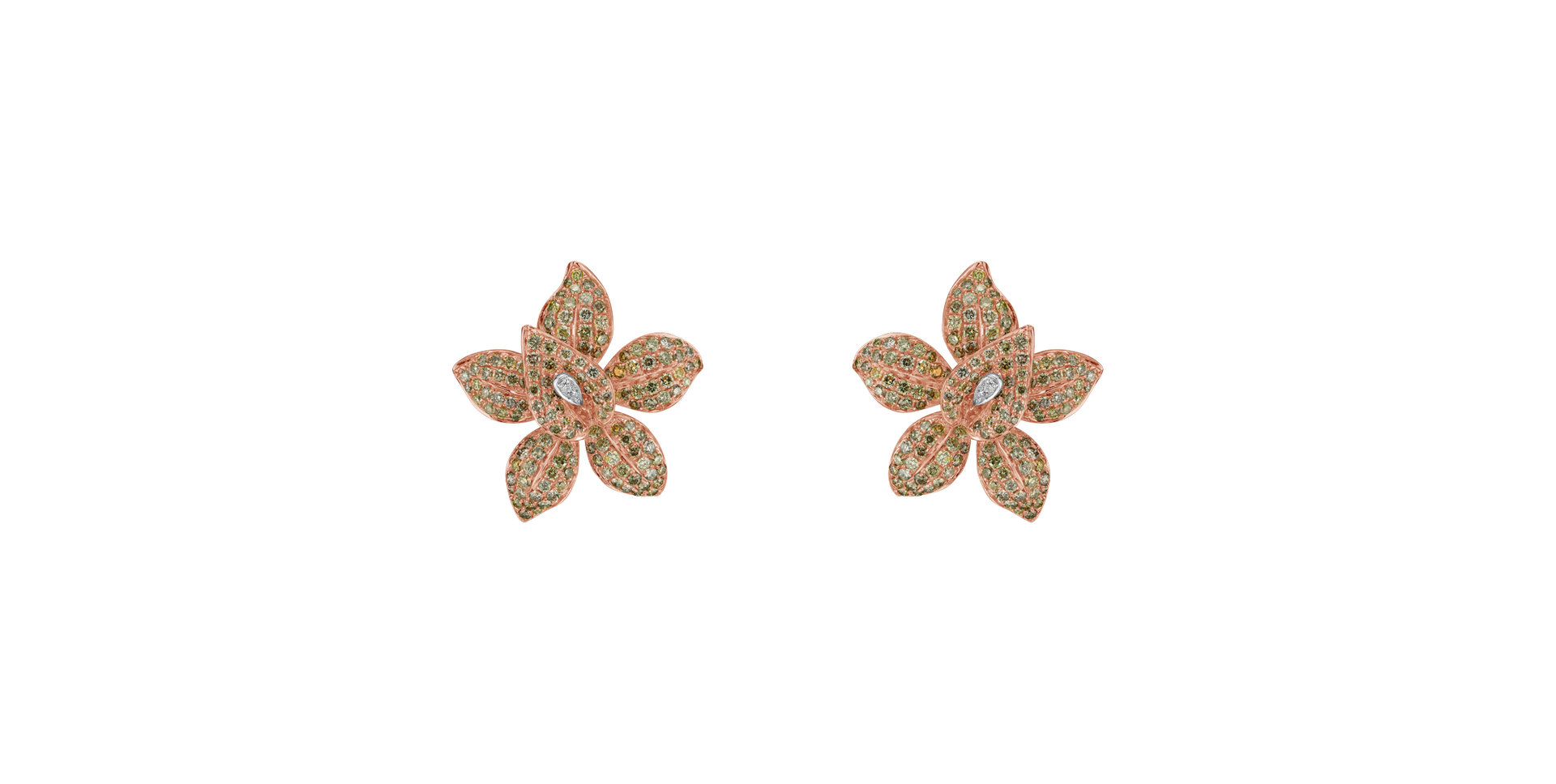 Earrings with brown and white diamonds Sinful Orchid