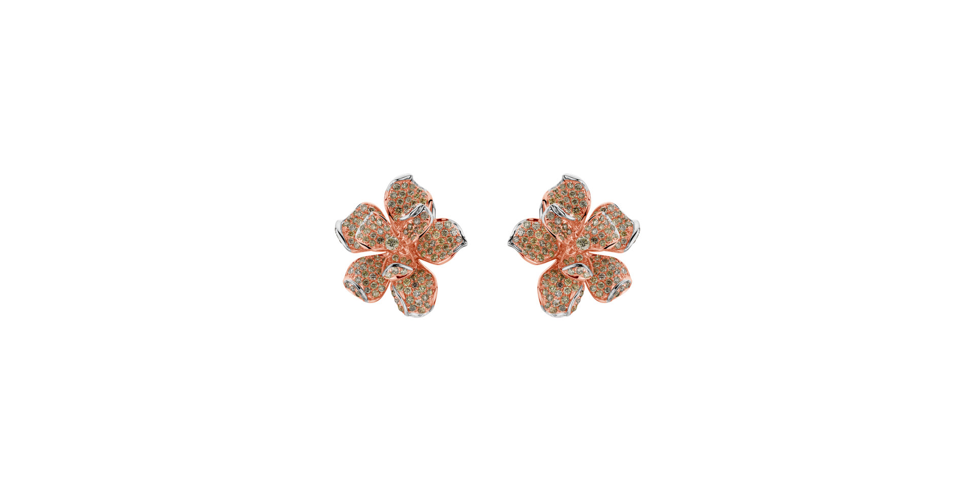 Earrings with brown diamonds Arabic Magnolia