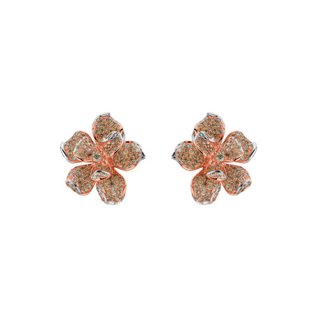 Earrings with brown diamonds Arabic Magnolia