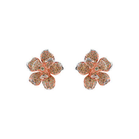 Earrings with brown diamonds Arabic Magnolia