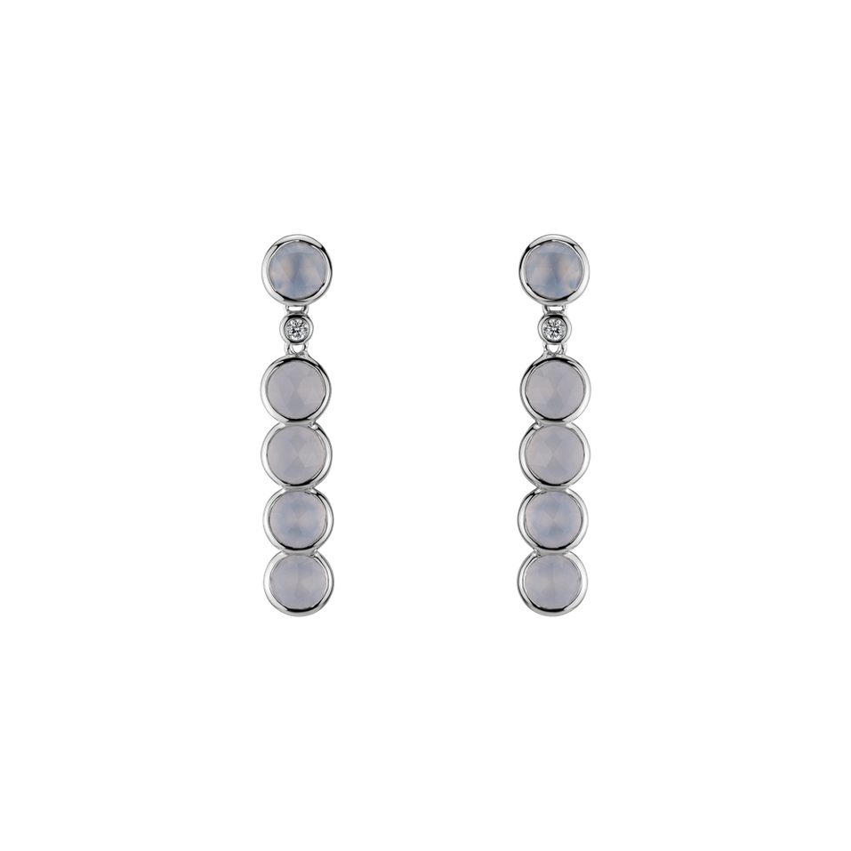 Diamond earrings and Chalcedony Eden Poem