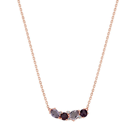 Diamond necklace with Amethyst and Garnet Celestial Radiance