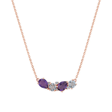 Diamond necklace with Amethyst and Topaz Celestial Mystery
