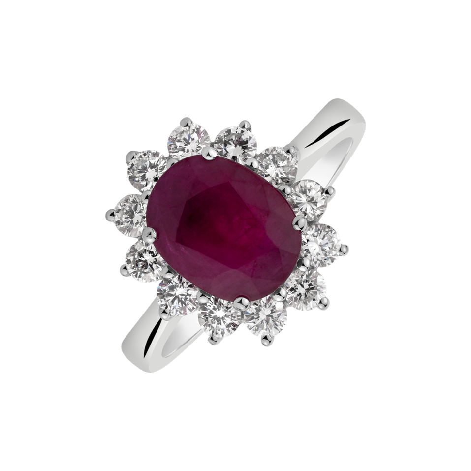 Diamond ring with Ruby Royal Red