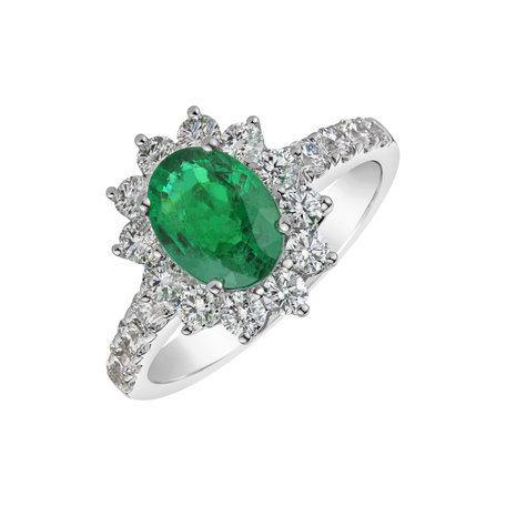 Diamond ring with Emerald Paradise Sin