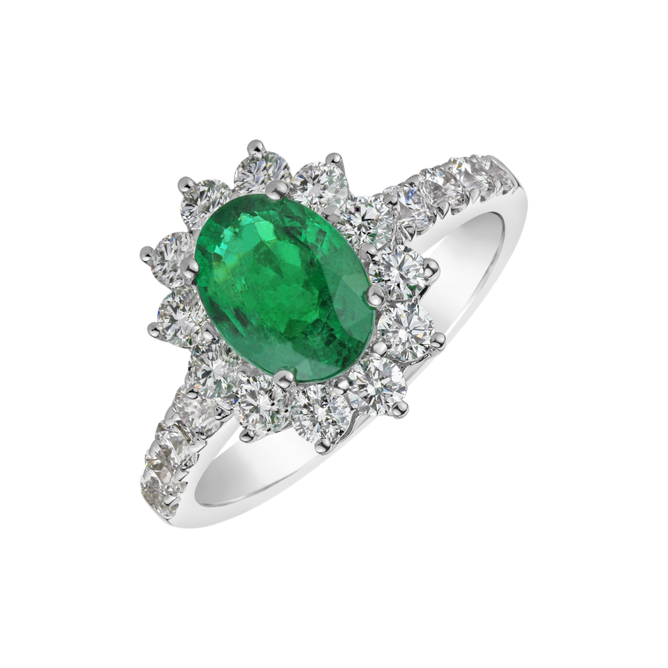 Diamond ring with Emerald Paradise Sin