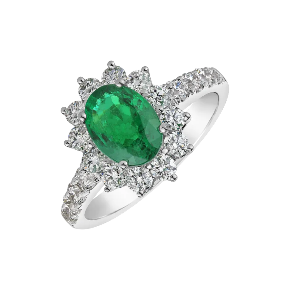 Diamond ring with Emerald Paradise Sin