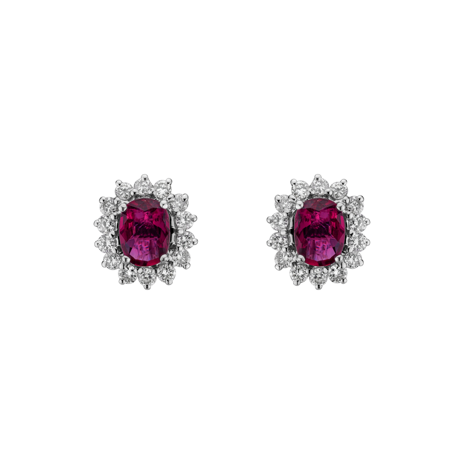 Diamond earrings with Ruby Desire Star