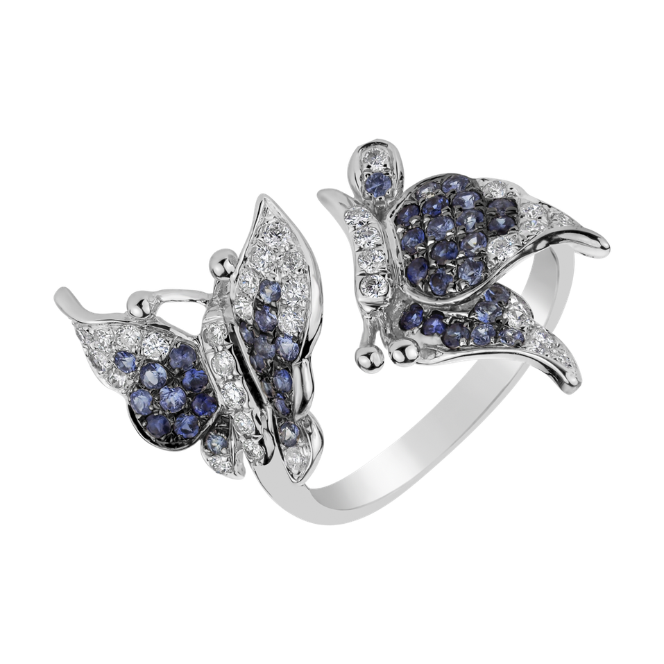 Diamond ring with Sapphire Papillon Heaven