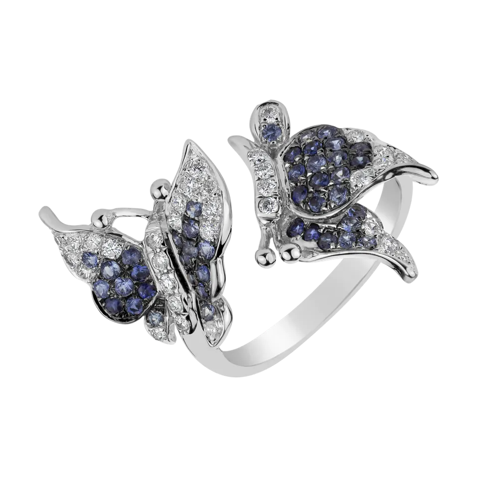 Diamond ring with Sapphire Papillon Heaven