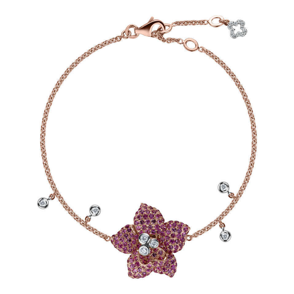 Diamond bracelet with Sapphire Aphrodite Orchid