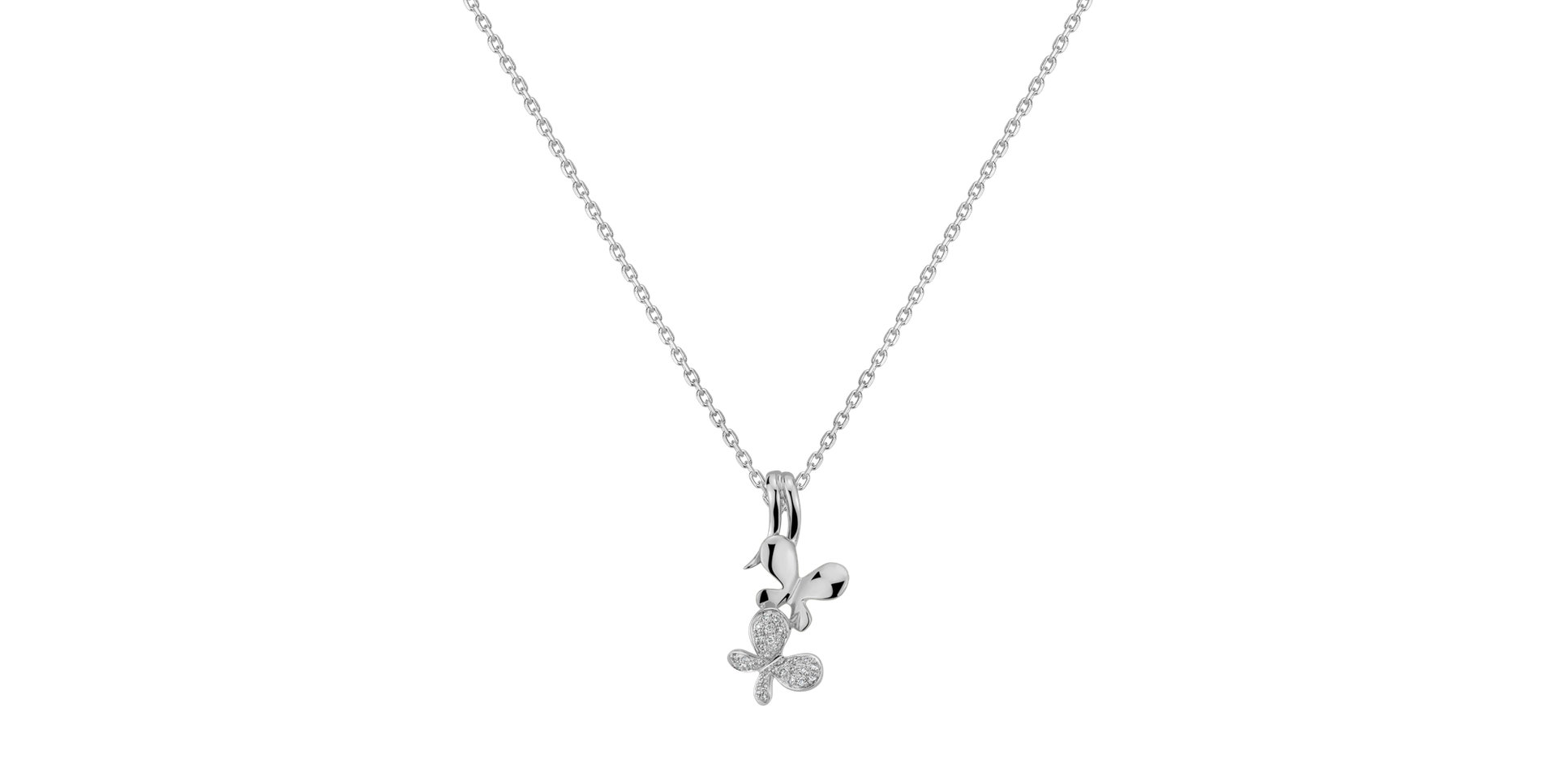 Diamond pendant Butterflies in Love