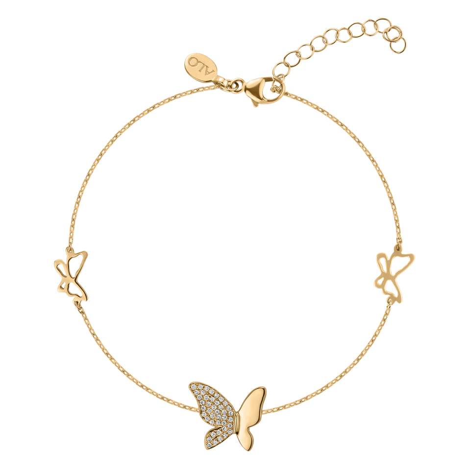 Bracelet with diamonds Delicate Butterfly